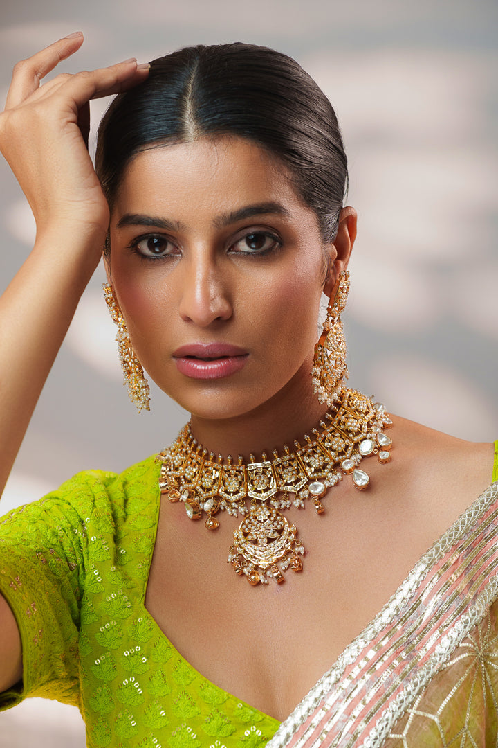 Zeya Polki Jadau Necklace Set