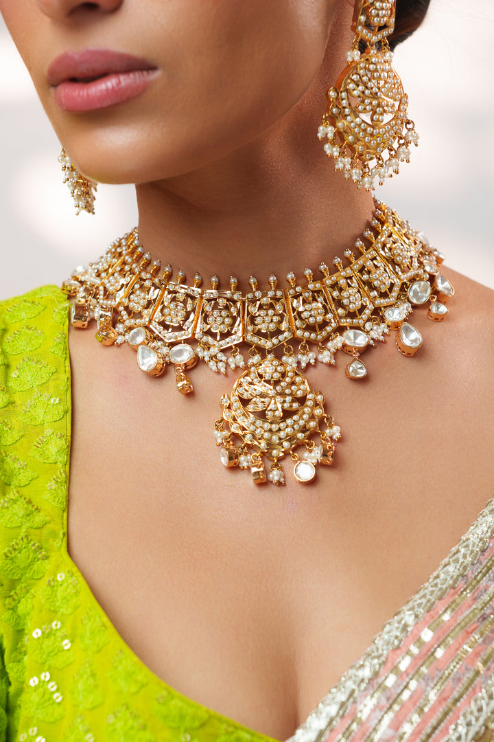Zeya Polki Jadau Necklace Set