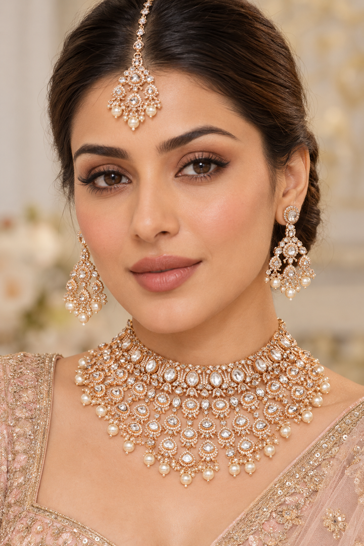 Fariyaa Gold Finish Kundan Bridal Set