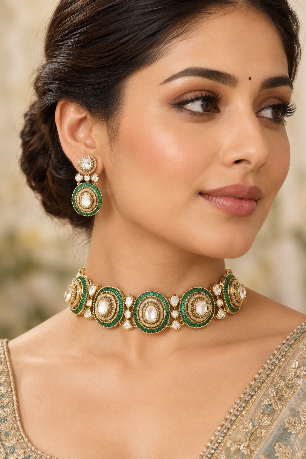 Tarisha Green Polki Choker