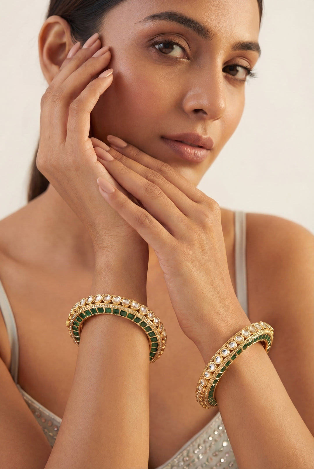 Arpita Green Kundan Kadas