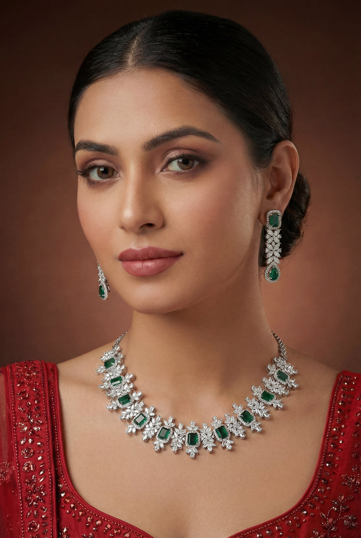 Jessica Emerald Diamond Necklace Set