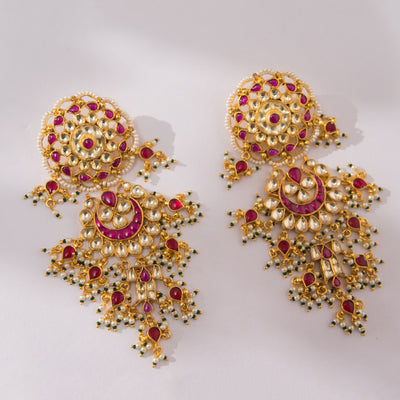 Chakori Pink Kundan Earrings zevarbygeeta