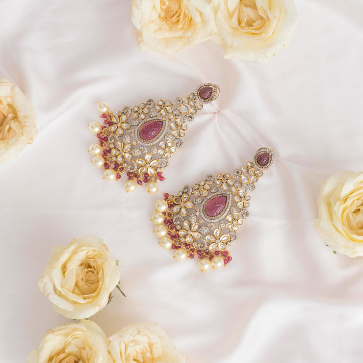 Chahna Ruby Polki Earrings zevarbygeeta