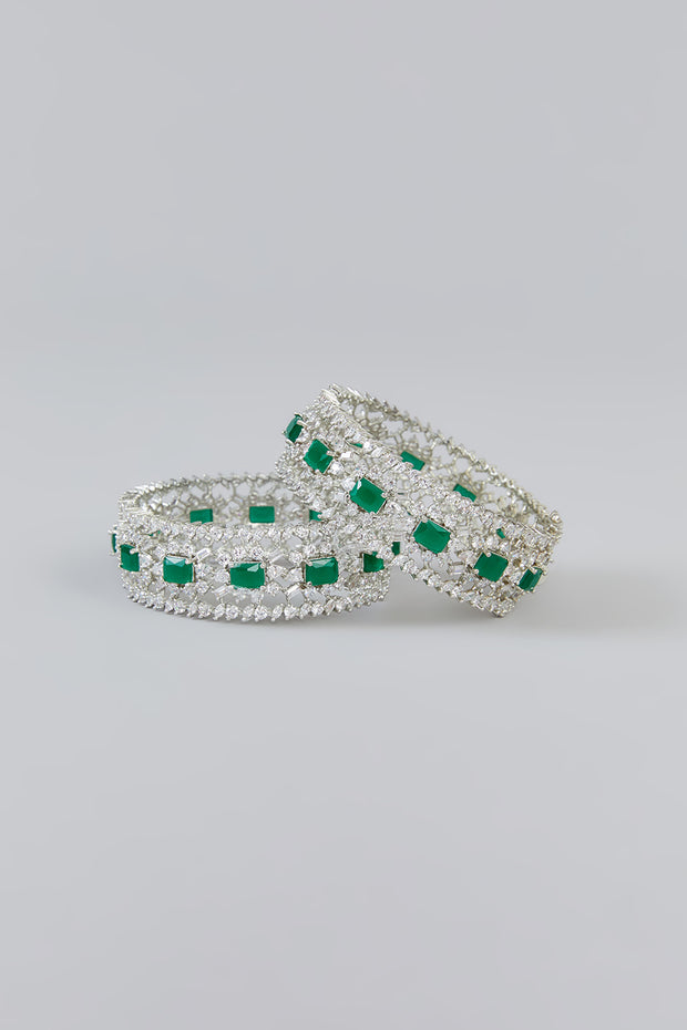 Katty Emerald Diamond Bangles zevarbygeeta