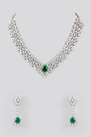 Qureshi Emerald Diamond Necklace set zevarbygeeta