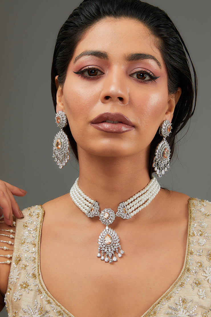 Nama Diamond Necklace set zevarbygeeta