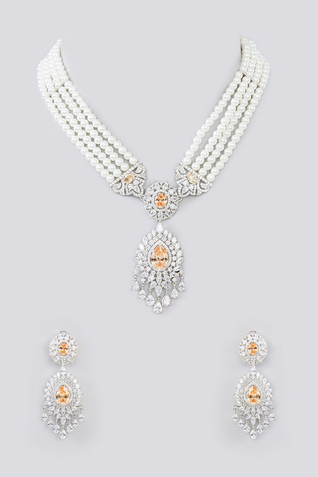 Namash Diamond Long Necklace set