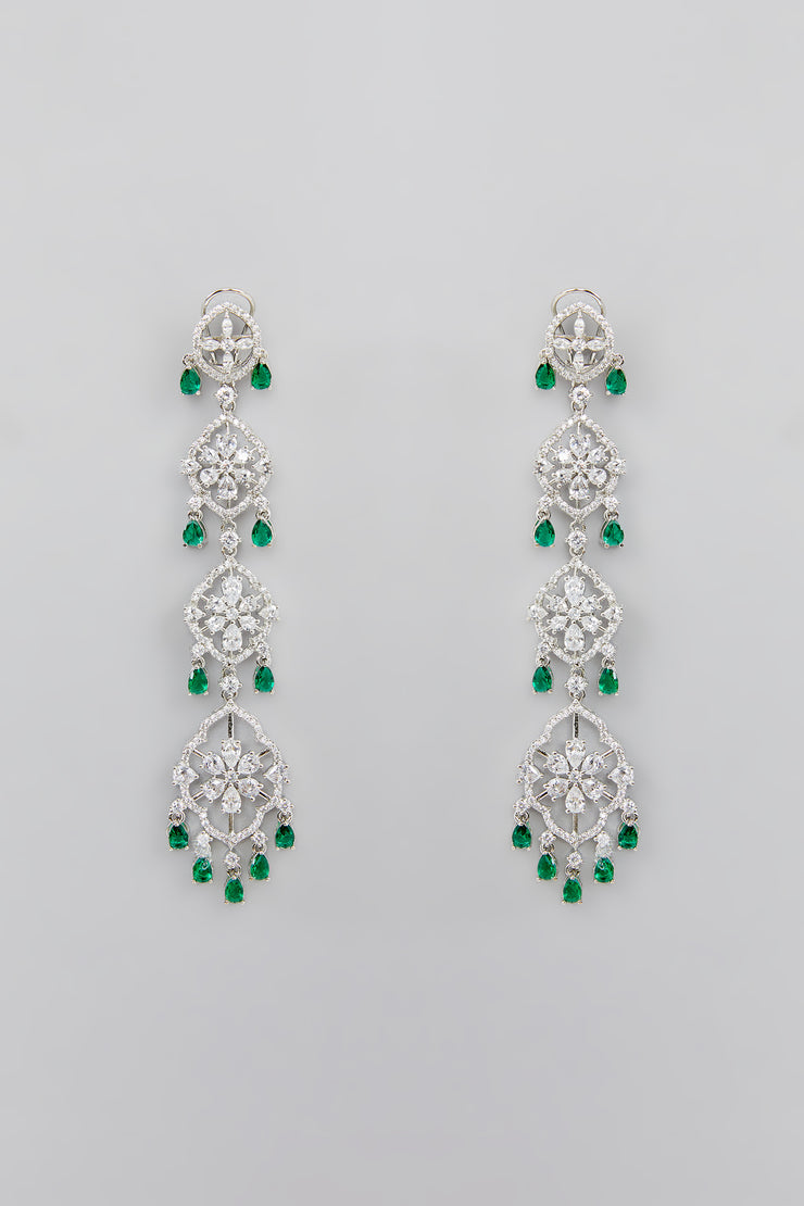 Ann Emerald Diamond Earrings zevarbygeeta