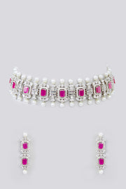 Naisha Ruby Diamond Choker Necklace set