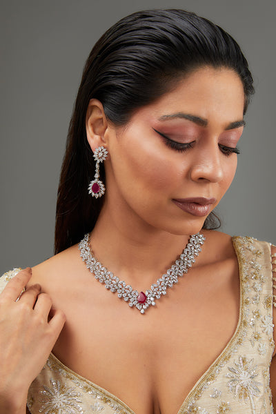 Qureshi Diamond Necklace set zevarbygeeta