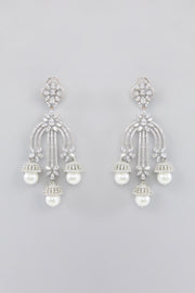 Windsor Pearl Drop Diamond Earrings zevarbygeeta
