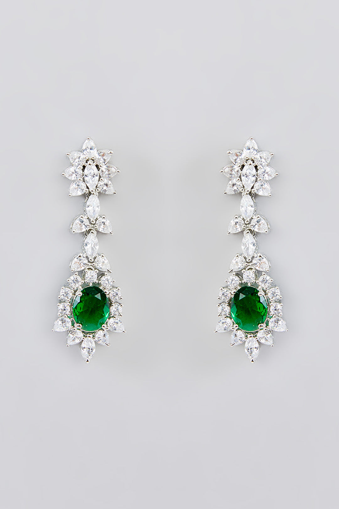 Ohana Emerald Diamond Necklace set zevarbygeeta