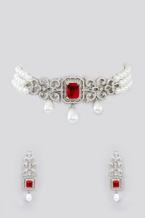 Tina Diamond Choker Necklace set zevarbygeeta