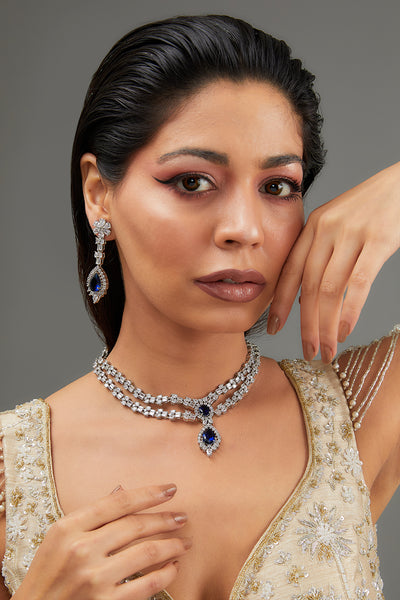 Ojas Sapphire Diamond Necklace set