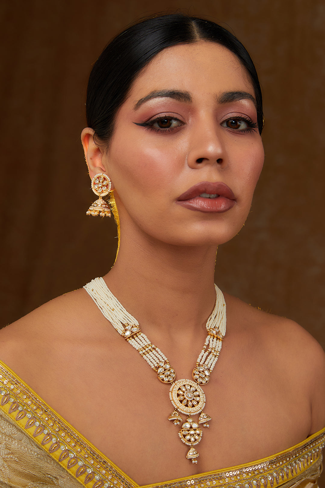 Hansa Pearl Kundan Long Set zevarbygeeta