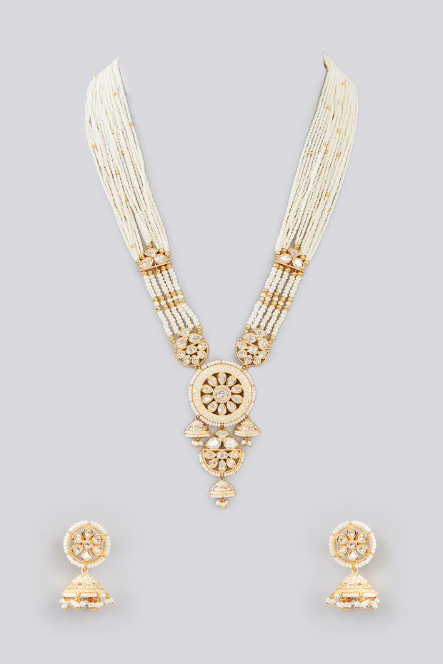 Hansa Pearl Kundan Long Set zevarbygeeta