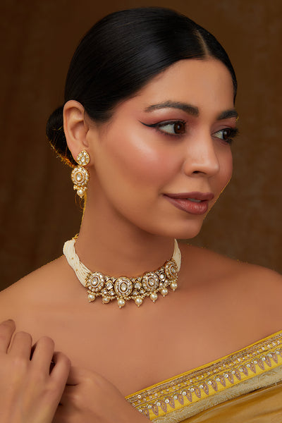 Nitya Pearl Kundan Choker Set zevarbygeeta