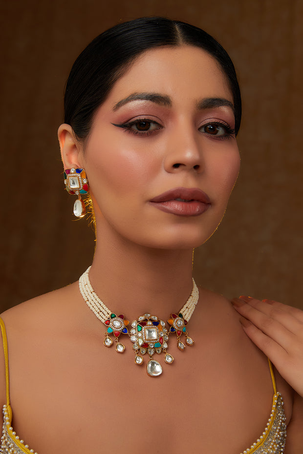 Devi Kundan Choker Set zevarbygeeta