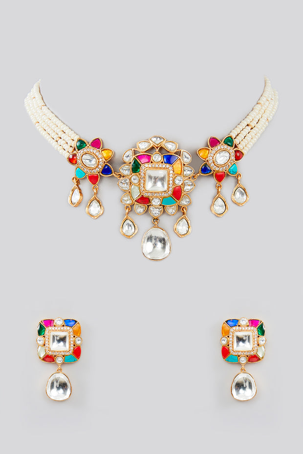 Devi Kundan Choker Set zevarbygeeta