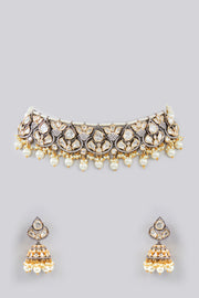 Mahira Pearl Kundan Choker Set zevarbygeeta