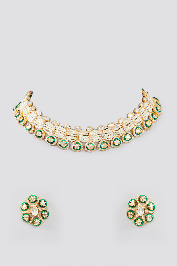 Kalinda Kundan Choker Set zevarbygeeta