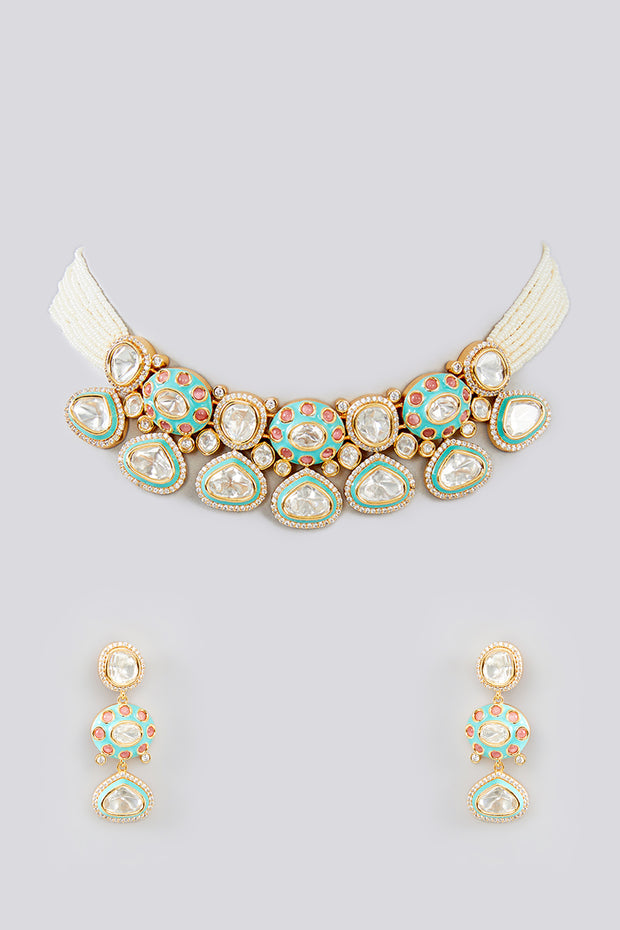 Diva Kundan Choker Set zevarbygeeta