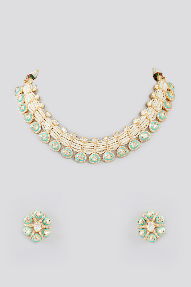 Kalinda Kundan Choker Set zevarbygeeta