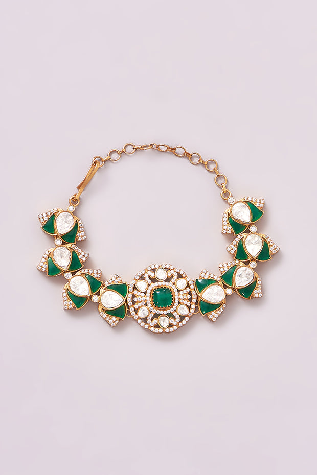 Kiara Emerald Kundan Bracelet zevarbygeeta