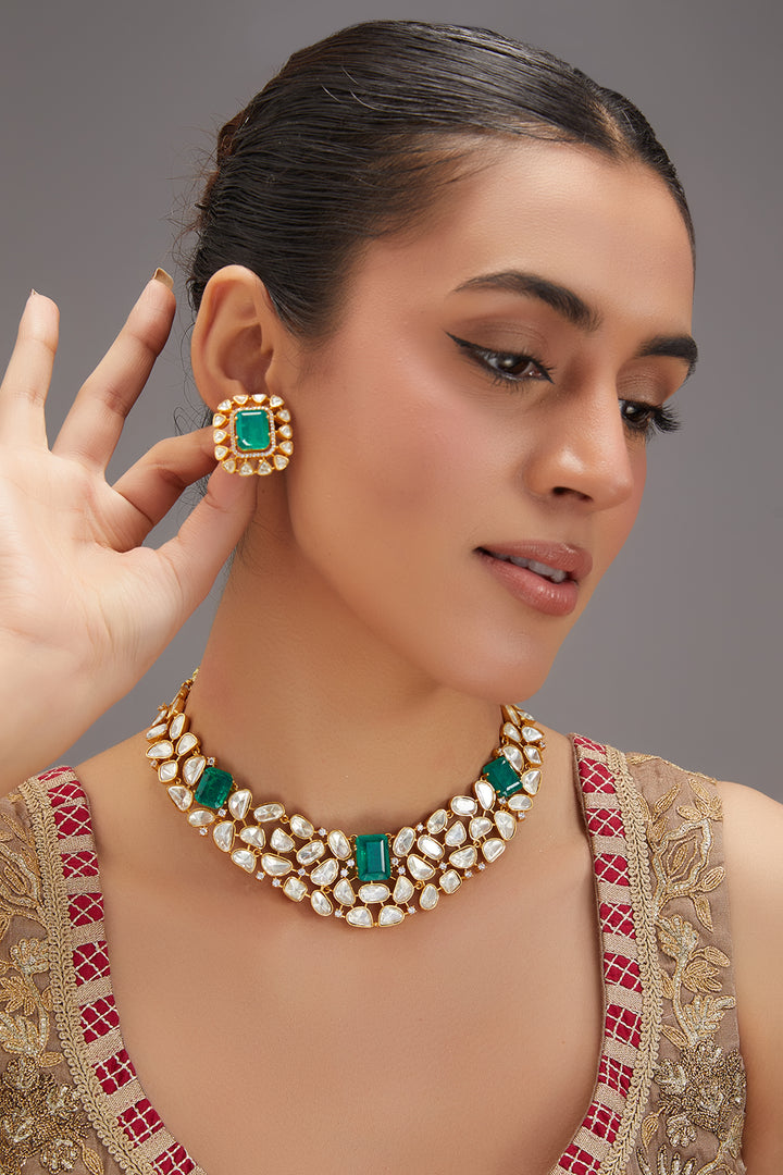 Harsimrat Gold Kundan Set zevarbygeeta