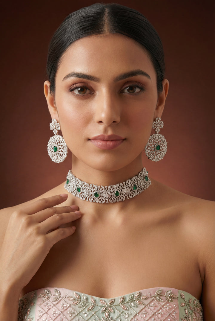 Diksha Emerald Diamond Choker