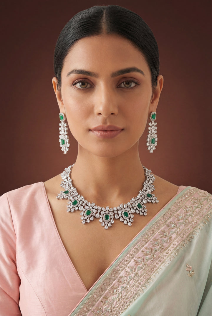 Jenny Emerald Diamond Necklace Set