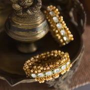 Ammy Gold Pearl Kundan Kada zevarbygeeta