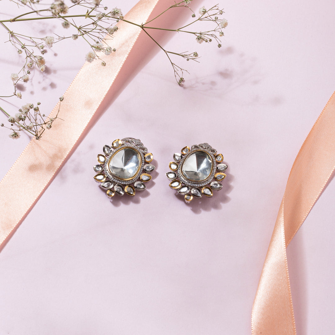 Kavyanshi Polki Stud Earrings - Zevar by Geeta